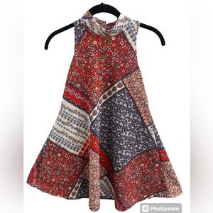 Bonnie Jean Multi-Colors Dress High Halter Neck Sz(10)